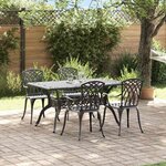 vidaXL Ensemble de salle à manger pour jardin 5 Pièces Noir Aluminium
