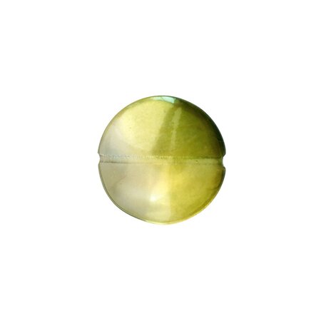 Diy - 4 perles vintage en verre lentille 21mm  - olivine luster