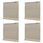 vidaXL Stores à rouleau Bambou naturel 4 Pièces 120x160 cm