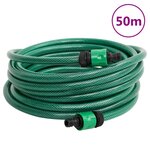 vidaXL Enrouleur de tuyau vert sur pied avec tuyau de 50 m PVC