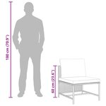 vidaXL Canapé central sectionnel avec coussins Gris Résine tressée