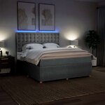 vidaXL Sommier à lattes de lit avec matelas Gris clair 180x200cm Tissu