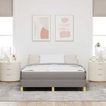 vidaXL Lit à ressorts avec matelas Taupe 140 x 190 cm tissu