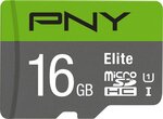 Carte mémoire Micro Secure Digital (micro SD) PNY Elite 16Go Class 10 avec adaptateur