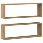 Étagères murales vidaXL en chêne fait main 80x15x26 cm en bois d'ingénierie