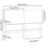 vidaXL Tête de lit capitonnée Noir 140 cm Pin massif