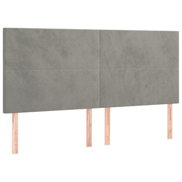 vidaXL Tête de lit Gris clair 180x5x118/128 cm Velours