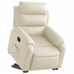 vidaXL Fauteuil inclinable électrique crème similicuir