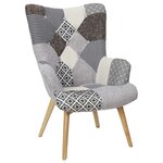 Fauteuil assise en tissu patchwork helsinki