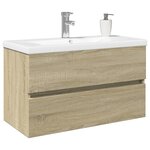 vidaXL Ensemble de meubles de bain 2Pièces céramique et bois d'ingénierie