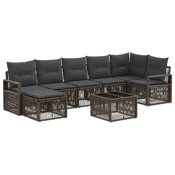 vidaXL Ensemble de canapé de jardin 8 pc Gris polyrotin