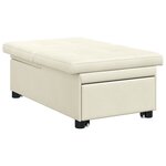 vidaXL Canapé-lit 3-en-1 en velours crème