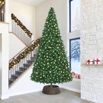 vidaXL Collier de sapin de Noël Noir 90 x 90 x 28 cm Jacinthe d'eau