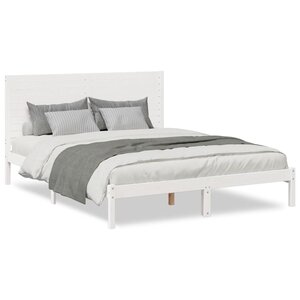 vidaXL Cadre de lit extra long sans matelas 140x210 cm bois massif