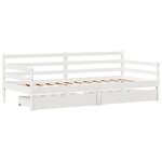 vidaXL Lit de jour et tiroirs sans matelas blanc 90x190 cm bois massif