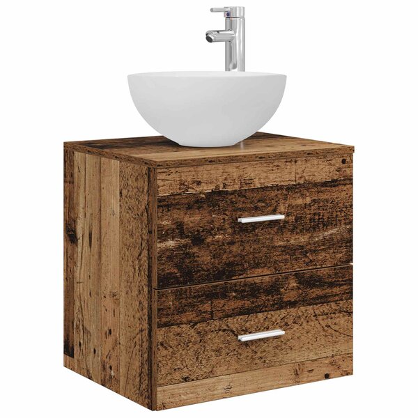 vidaXL Meuble lavabo mural Bois ancien 49 5 x 35 x 63 cm