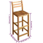 vidaXL Table et chaises de bar 3 Pièces Bois d'acacia massif