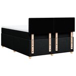 vidaXL Sommier à lattes de lit avec matelas Noir 140x190 cm Tissu