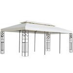 vidaXL Belvédère à double toit blanc 6x3 m acier