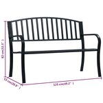 vidaXL Banc de jardin 125 cm Noir Acier