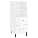 vidaXL Buffet haut Blanc brillant 34 5x34x180 cm Bois d'ingénierie