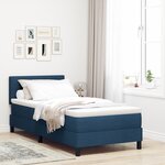 vidaXL Literie Box Spring avec Matelas & LED Bleue 100x200 cm Tissu