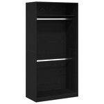 vidaXL Armoire en chêne noir - 100 x 50 x 200 cm  faite en bois d'ingénierie.