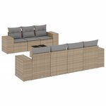 vidaXL Salon de jardin avec coussins 8 Pièces beige résine tressée