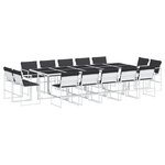 vidaXL Ensemble à manger de jardin avec coussins 15Pièces blanc textilène