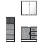 vidaXL Ensemble de meubles de salle de bain 3 Pièces Sonoma gris