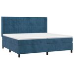 vidaXL Sommier à lattes de lit matelas et LED Bleu foncé 200x200 cm