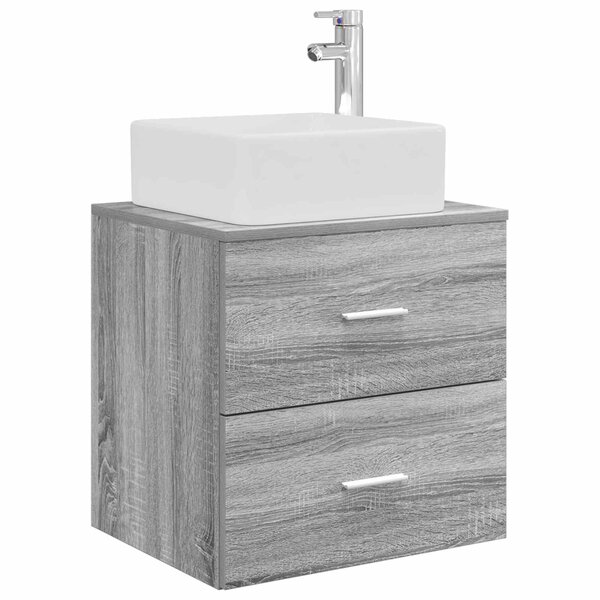 vidaXL Vanité de lavabo mural Sonoma gris 53 x 34 5 x 63 cm