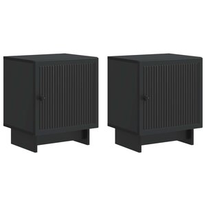 vidaXL Cabinet de chevet 2 Pièces Noir 43 x 34 5 x 50 cm