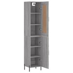 vidaXL Buffet haut Sonoma gris 34 5x34x180 cm Bois d'ingénierie