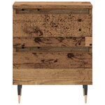 vidaXL Cabinet de chevet avec tiroir 2 Pièces Bois ancien 40 x 35 x 50 cm