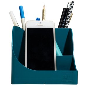 Pot À Crayons Pen Wave Neo Deco - Bleu Canard - X 4 - Exacompta