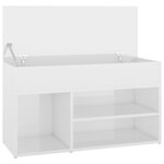 vidaXL Banc à chaussures Blanc brillant 80x30x45 cm Bois d'ingénierie