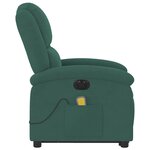 vidaXL Fauteuil inclinable de massage électrique vert foncé velours