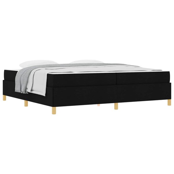vidaXL Cadre de lit avec matelas Noir 200 x 200 cm tissu