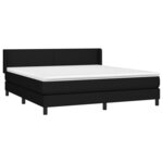 vidaXL Sommier à lattes de lit avec matelas Noir 160x200 cm Tissu