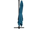 Parasol jardin déporté Alu "Sun 4" - Rectangle - 3 x 4 m - Bleu