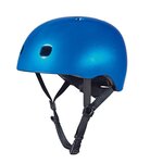 Casque Vélo et Trottinette Bleu foncé brillant lumière LED intégrée Taille M