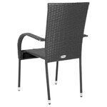 vidaXL Chaises empilables d'extérieur lot de 6 Résine tressée Noir