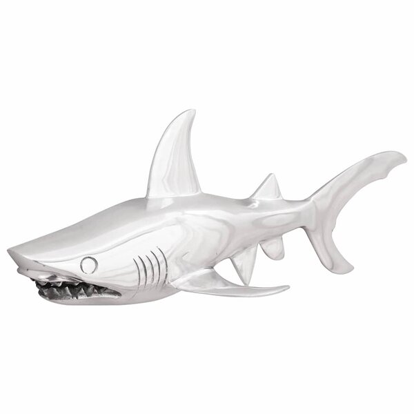 vidaXL Sculpture requin Argent 68x20x24 cm Aluminium