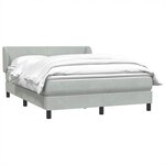 vidaXL Sommier à lattes de lit et matelas gris clair 160x220cm velours