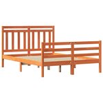 vidaXL Cadre de lit avec tête de lit Cire marron 160 x 200 cm