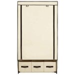vidaXL Garde-robe Crème 87 x 49 x 159 cm Tissu