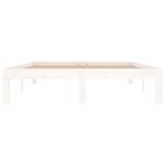 vidaXL Cadre de lit Blanc Bois massif 135x190 cm Double