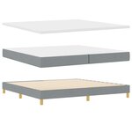 vidaXL Lit à ressorts et LED Gris clair 200x200 cm Tissu