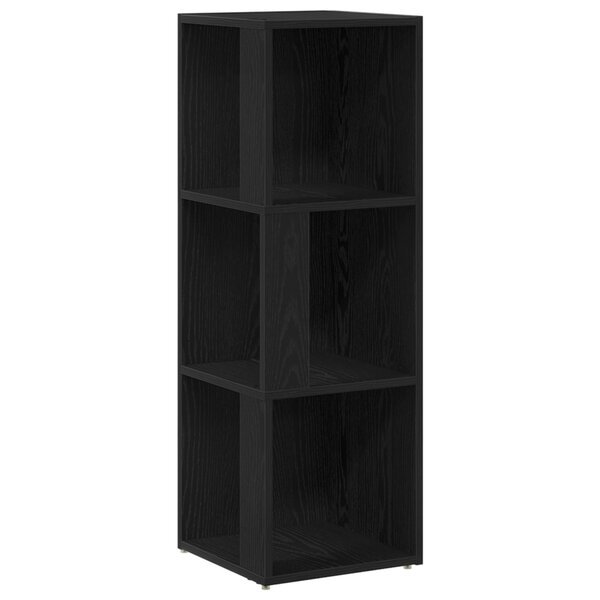 Armoire d'angle vidaXL noir chêne 33x33x100 cm en bois d'ingénierie